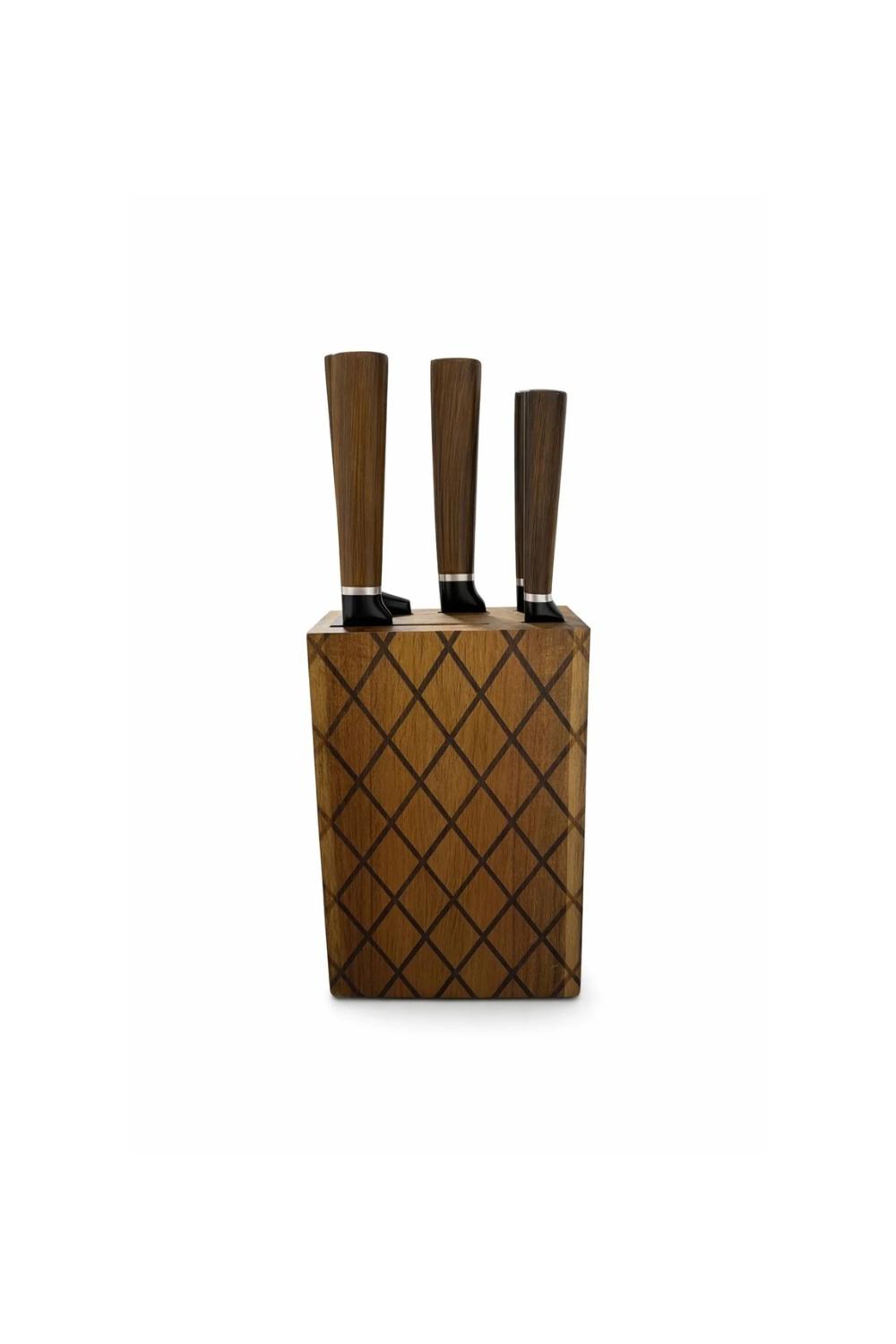 KNIFE SET WITH WOODEN BLOCK