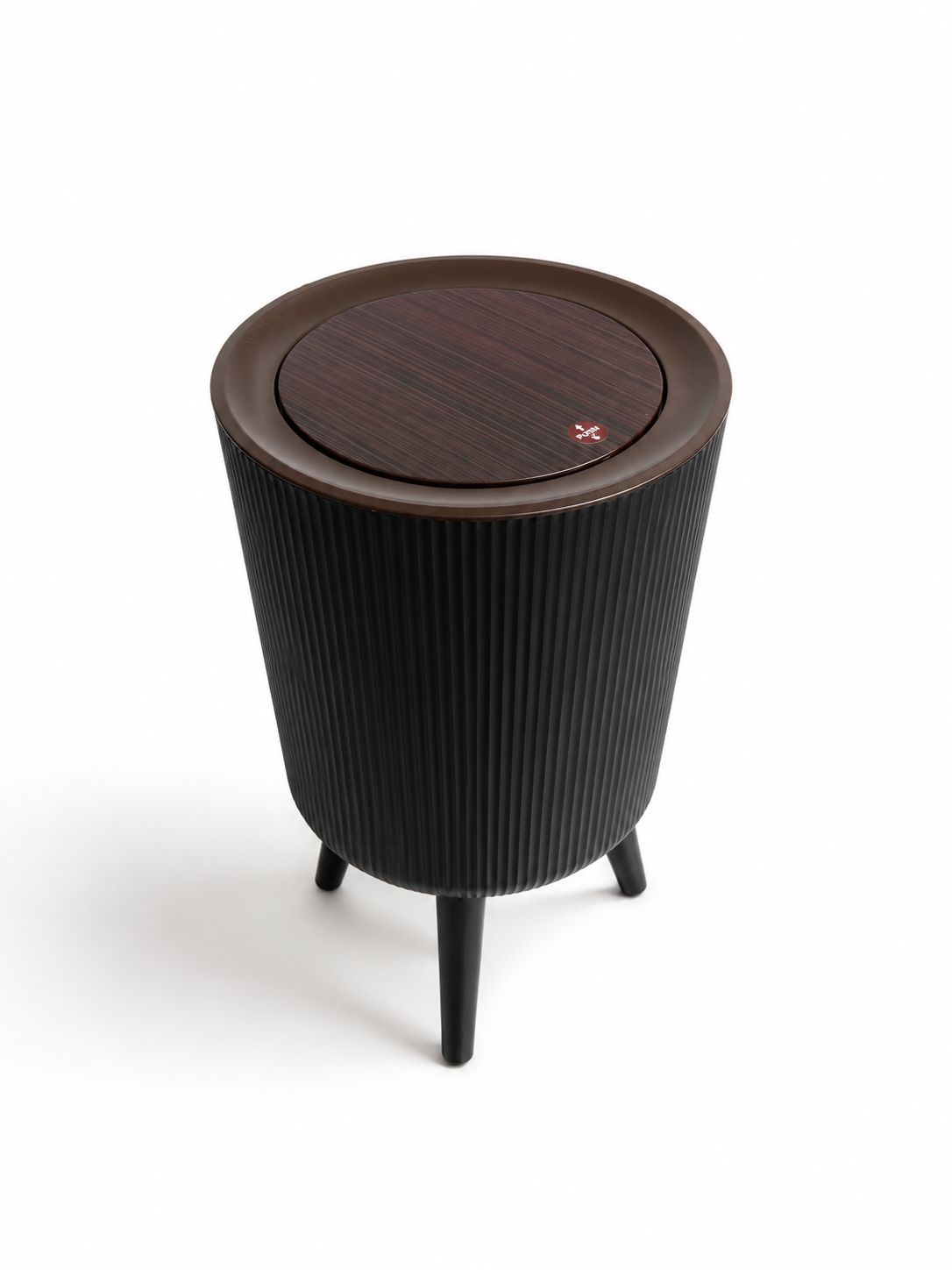 MODERN RIBBED TRASH BIN