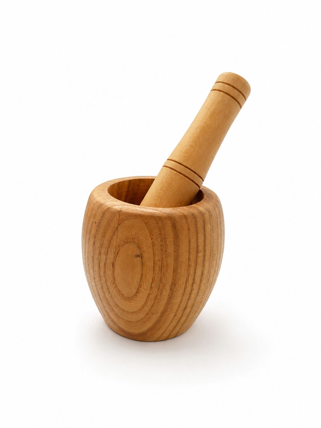 WOODEN MORTAR & PESTLE