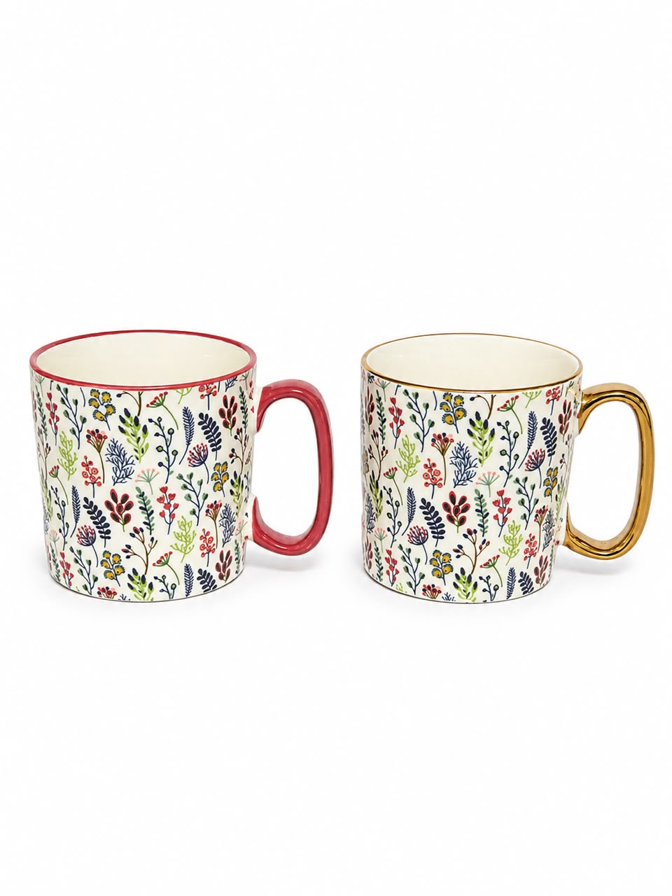 FLORAL CERAMIC MUG SET - 2 PIECES
