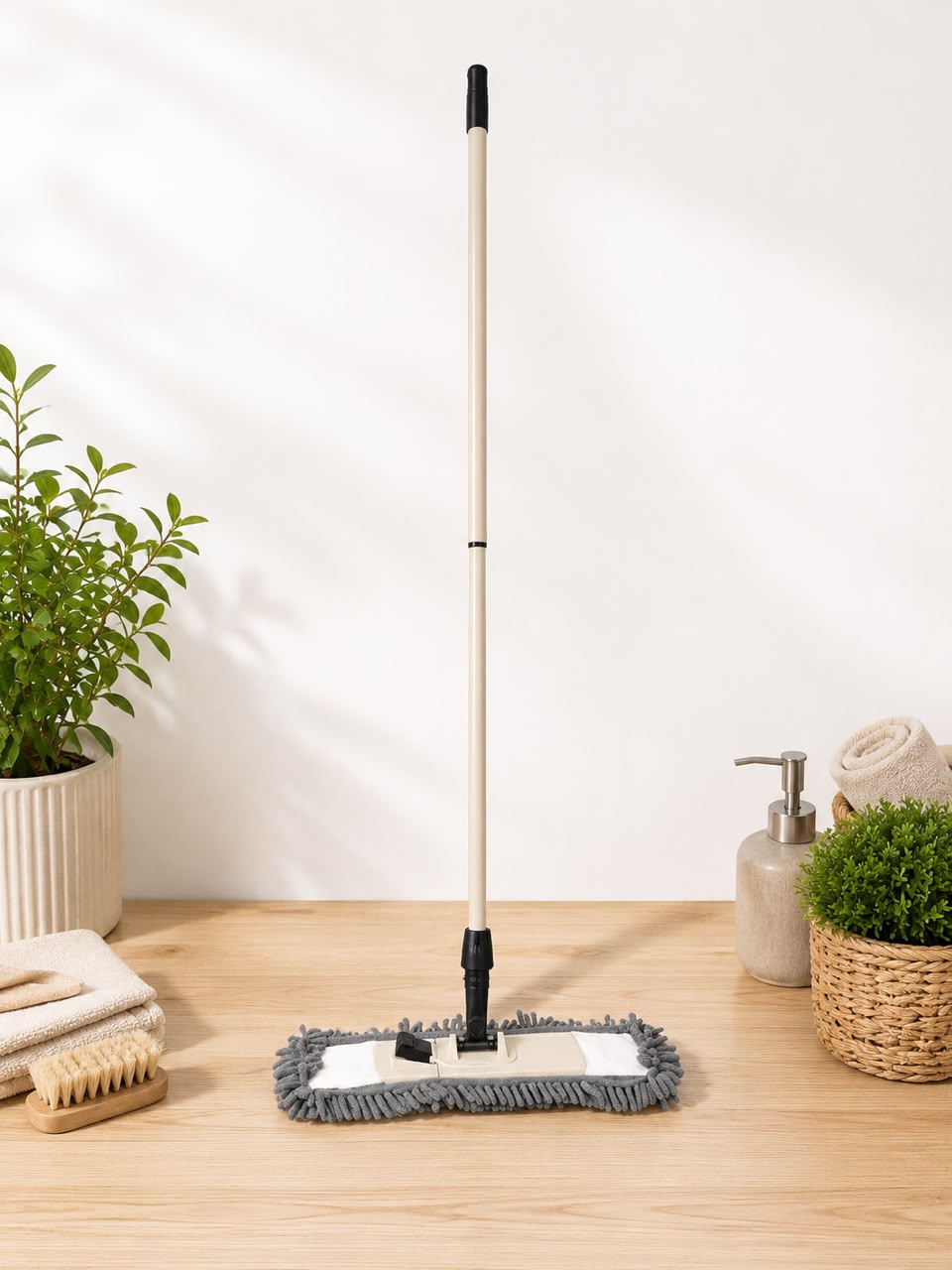 MICROFIBER FLAT FLOOR MOP WITH EXTENDABLE HANDLE