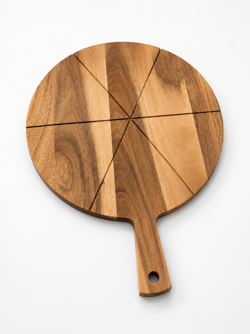 ROUND WOODEN PIZZA SERVING BOARD