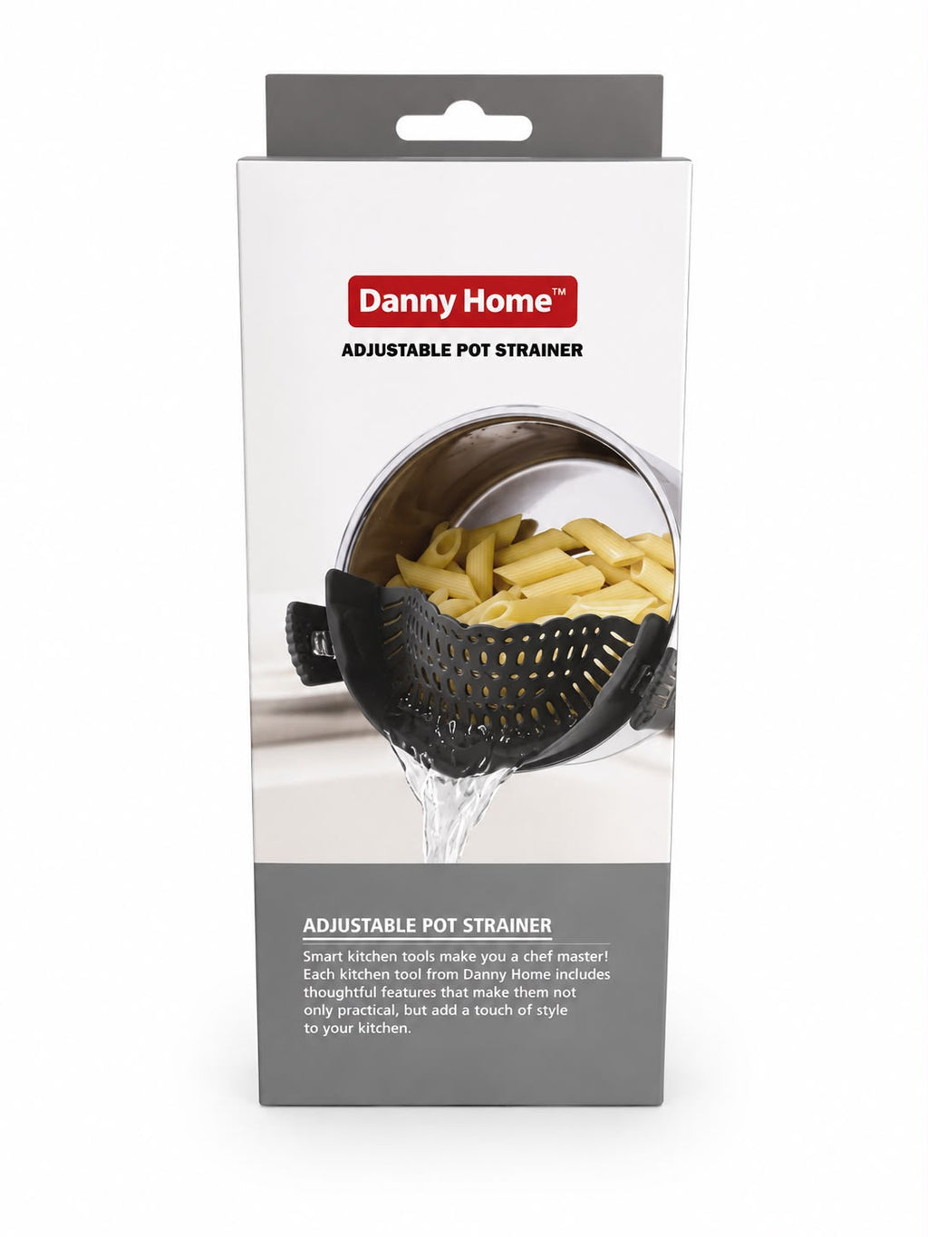 ADJUSTABLE CLIP-ON POT STRAINER
