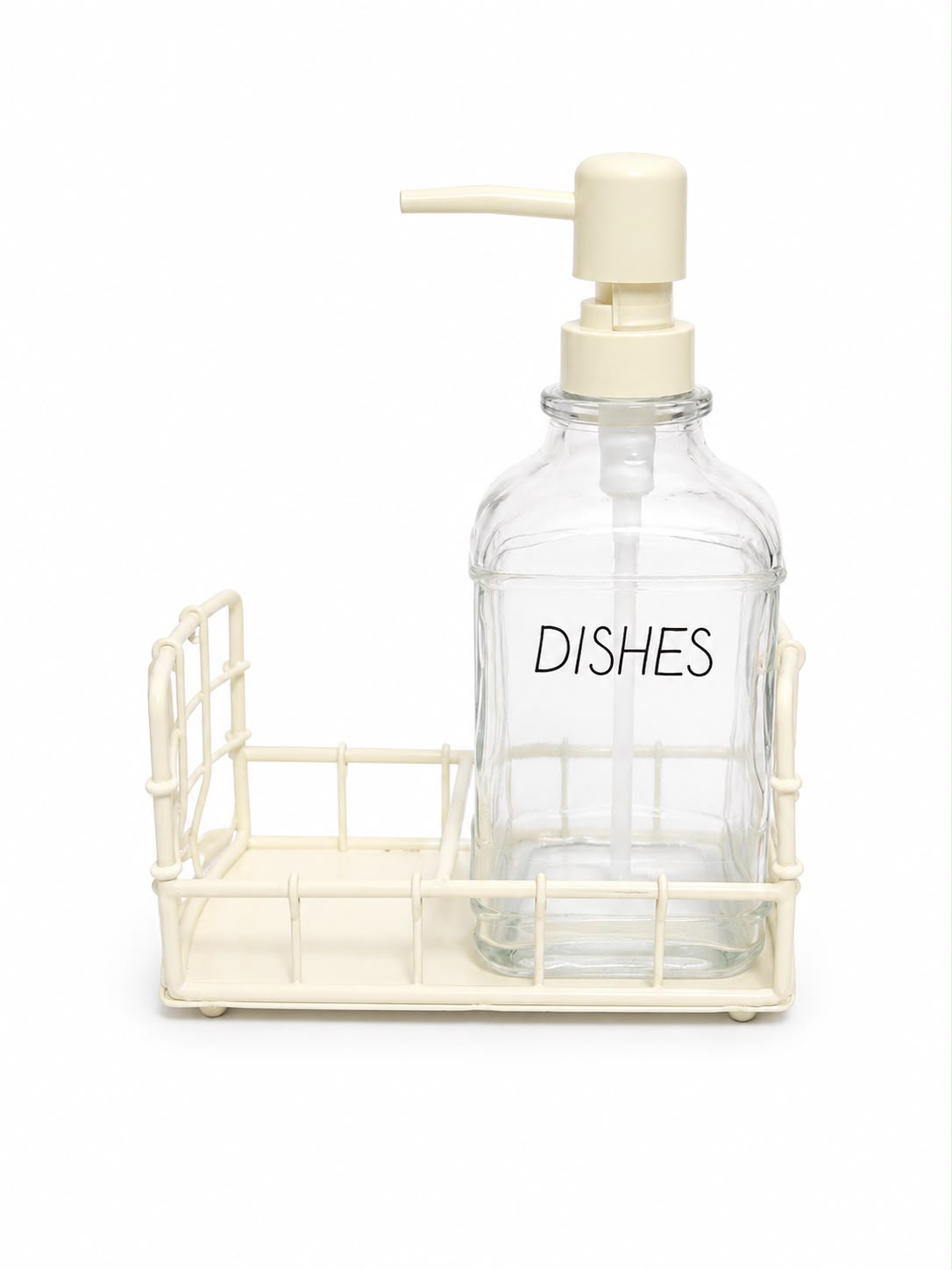 GLASS SOAP DISPENSER WITH SINK CADDY