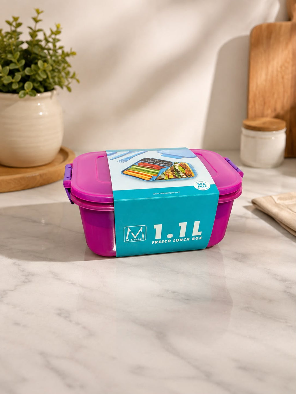 1.1L FRESCO LUNCH BOX - PINK x PURPLE
