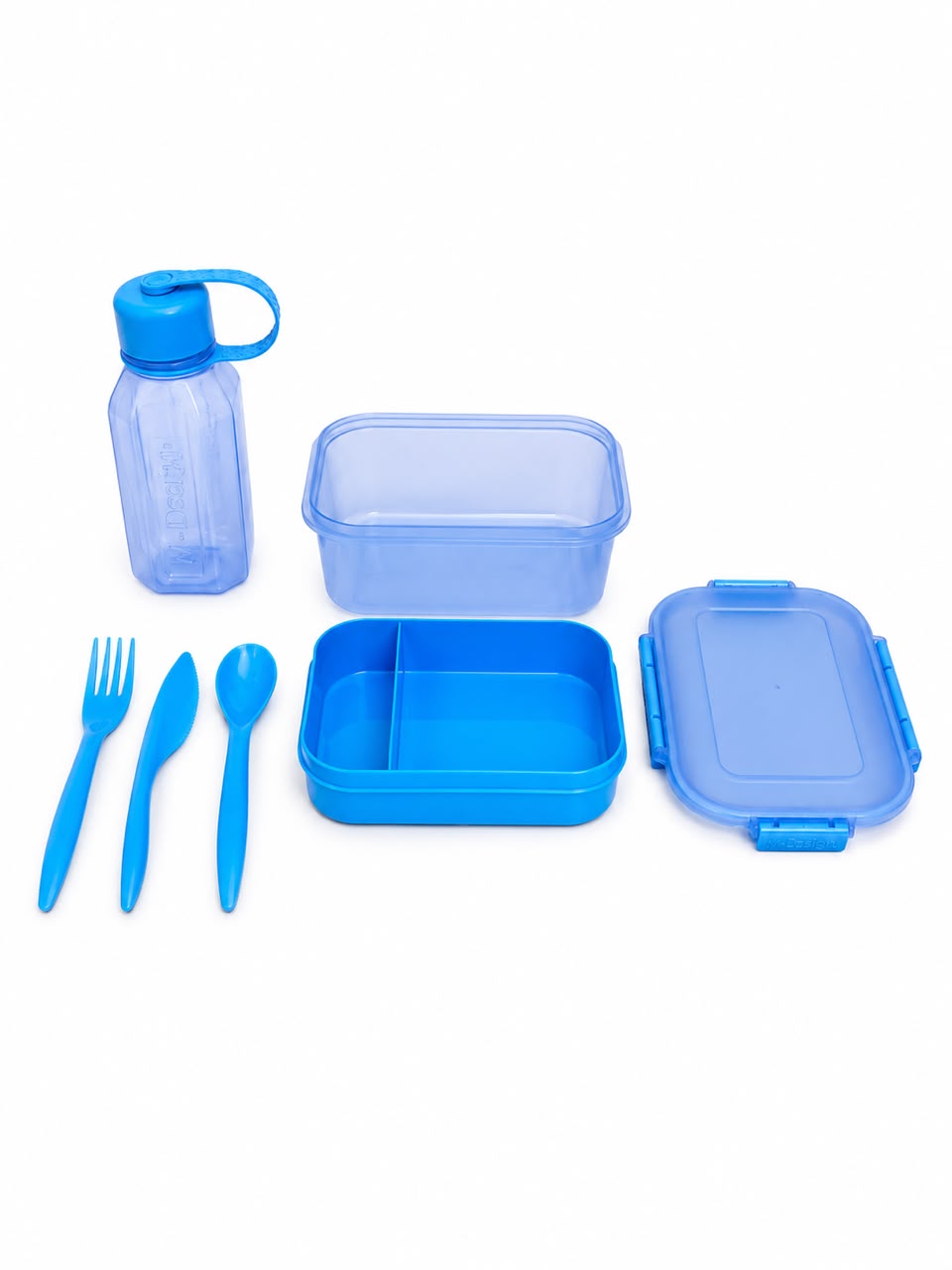 1.1L LUNCH BOX SET WITH WATER BOTTLE - BLUE