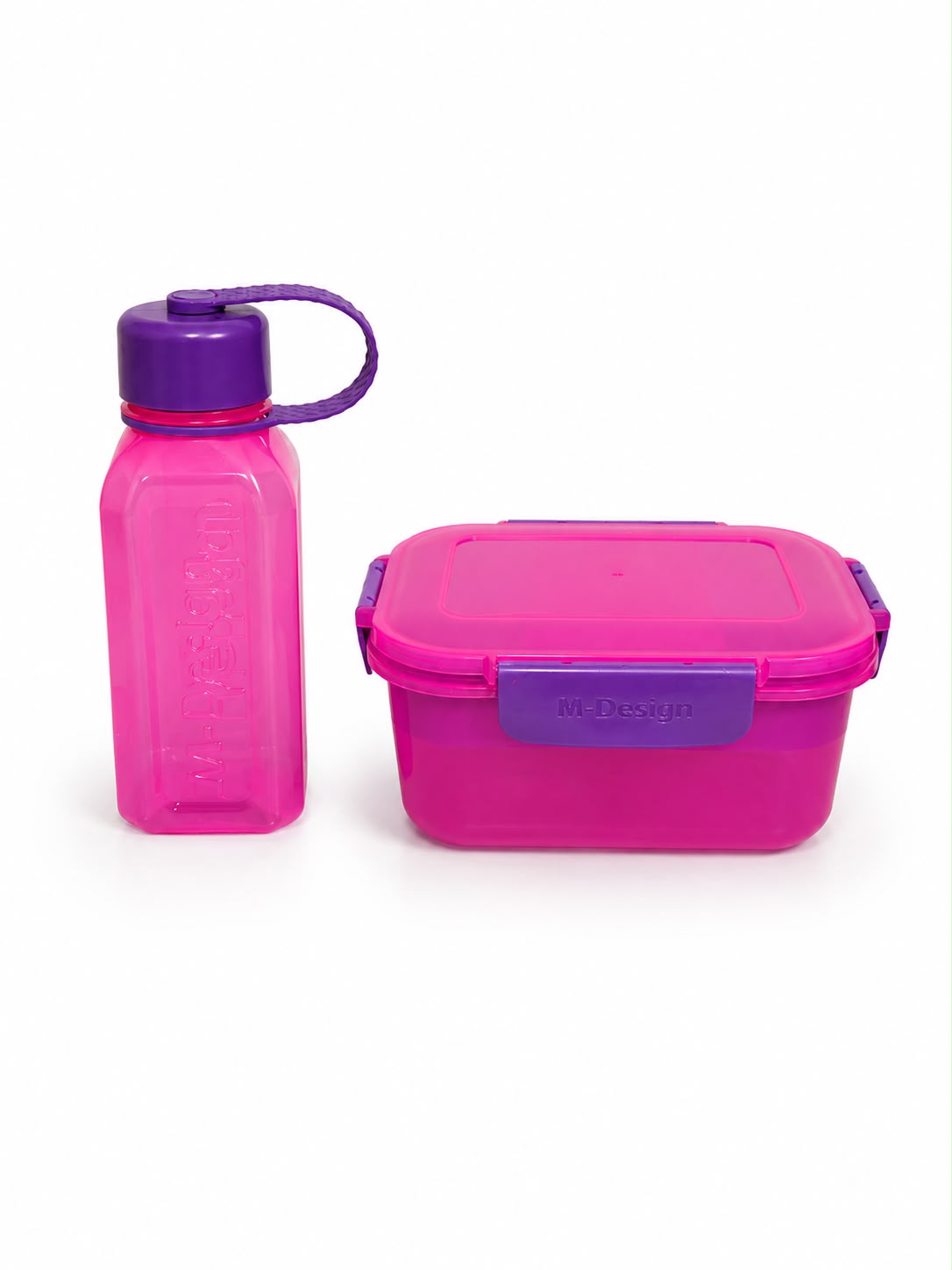 1.1L LUNCH BOX SET WITH WATER BOTTLE - PINK
