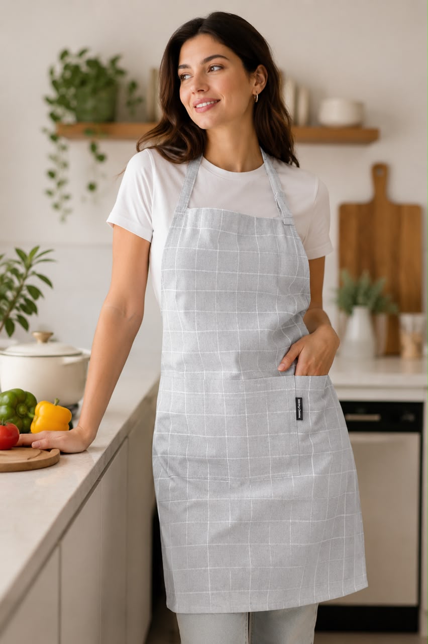 CHECKERED KITCHEN APRON