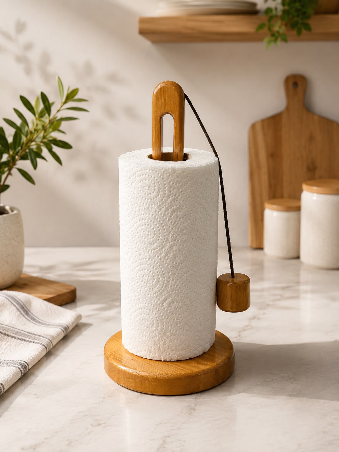 WOODEN PAPER TOWEL HOLDER