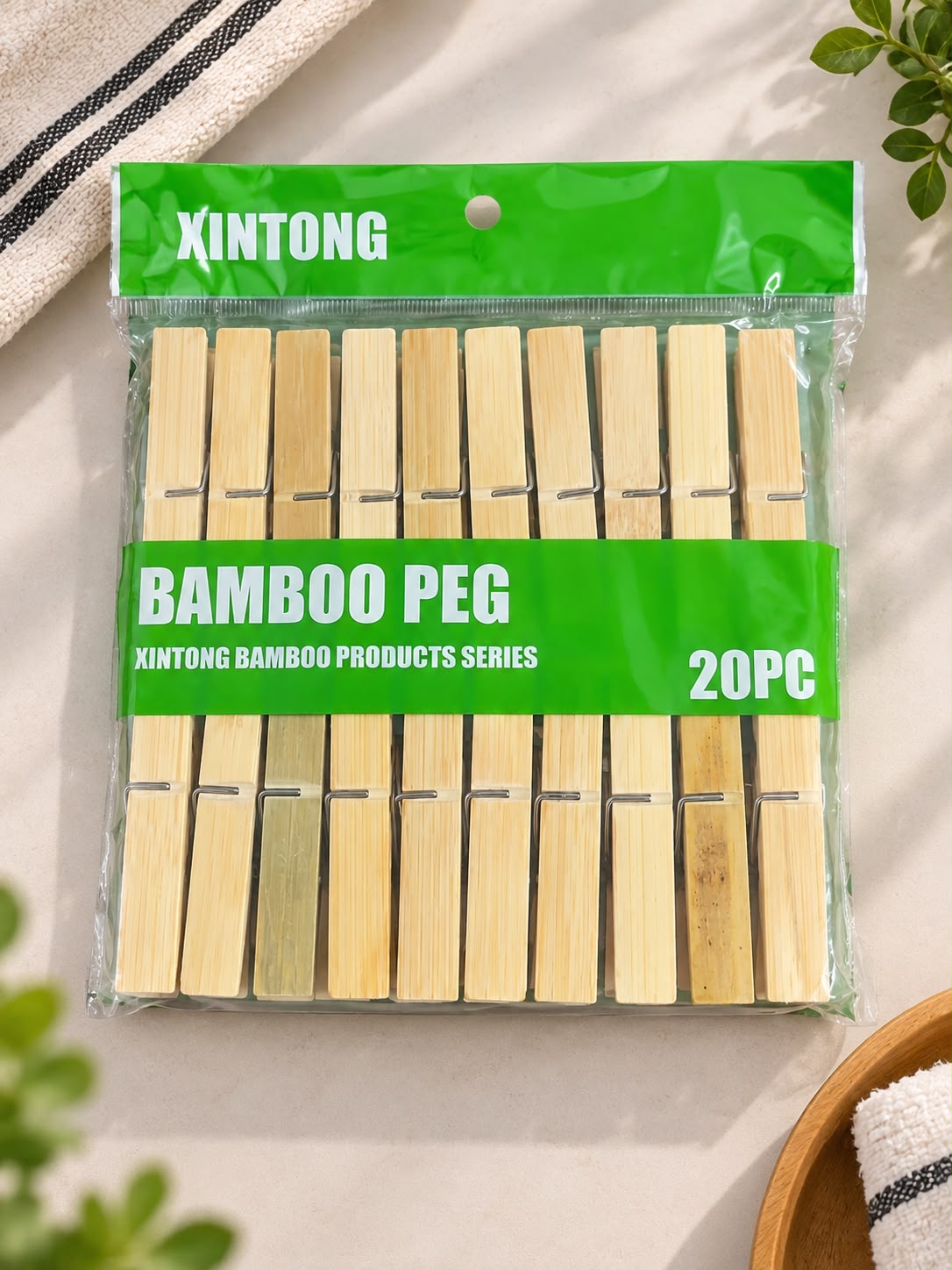 BAMBOO DRYING CLIPS - 20 PIECES