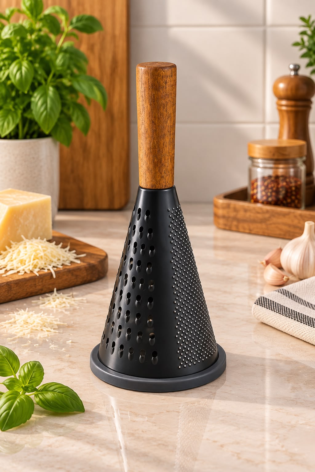 WOODEN HANDLE ROTARY GRATER