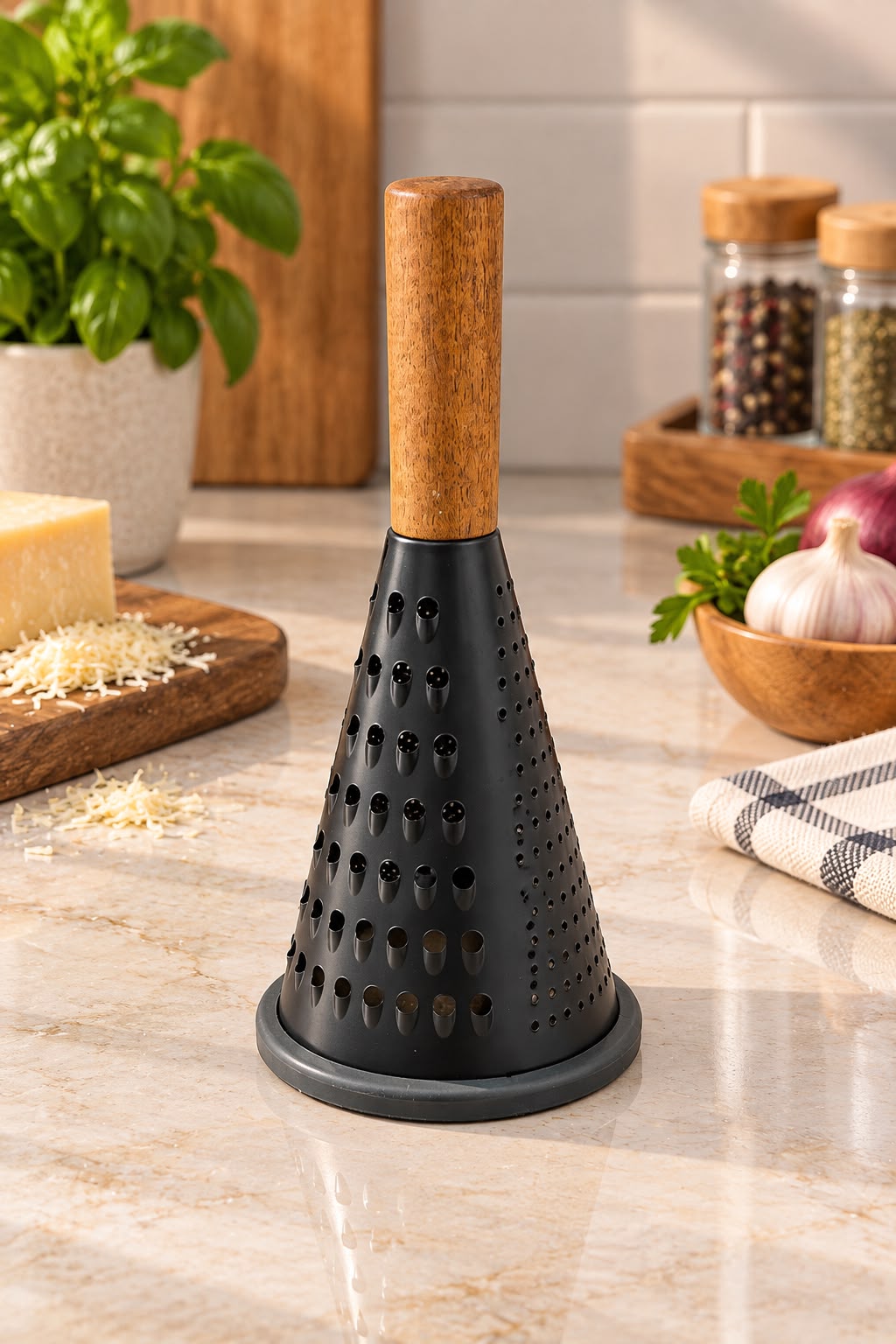 WOODEN HANDLE ROTARY GRATER