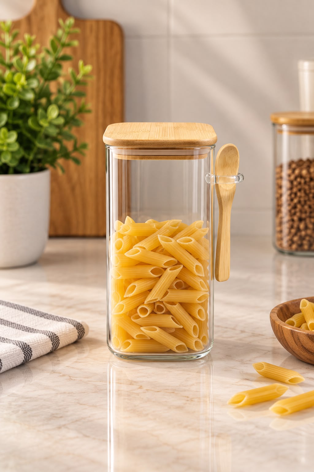 GLASS LEGUMES STORAGE JAR