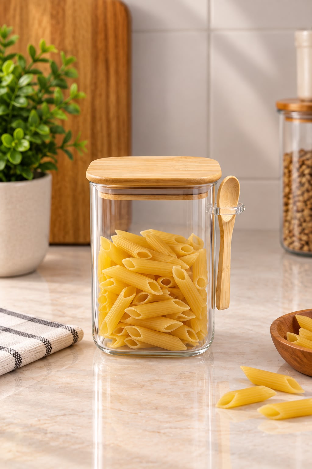GLASS LEGUMES STORAGE JAR
