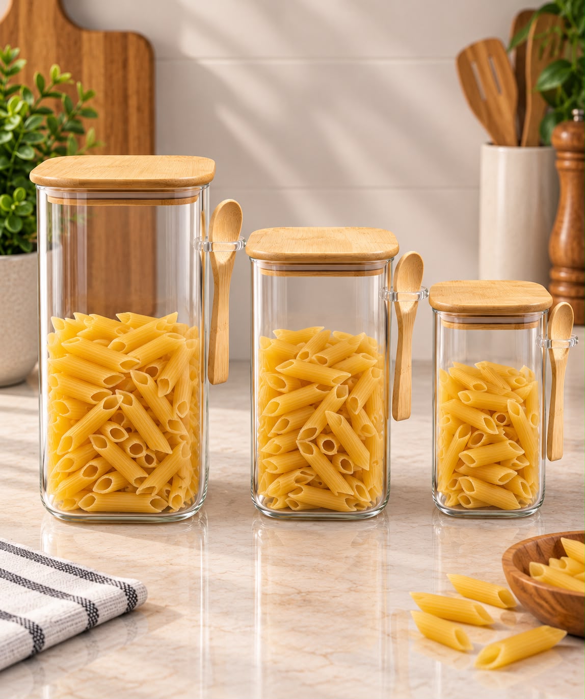 GLASS LEGUMES STORAGE JAR