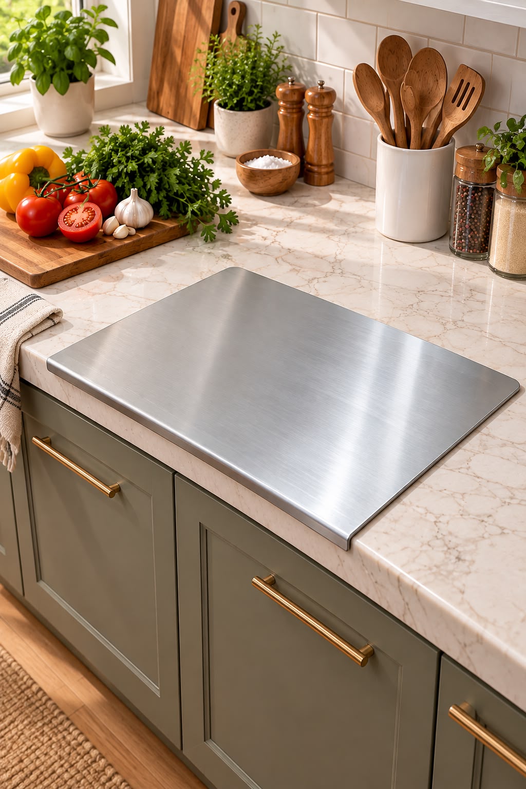 NON-SLIP STAINLESS STEEL CUTTING BOARD