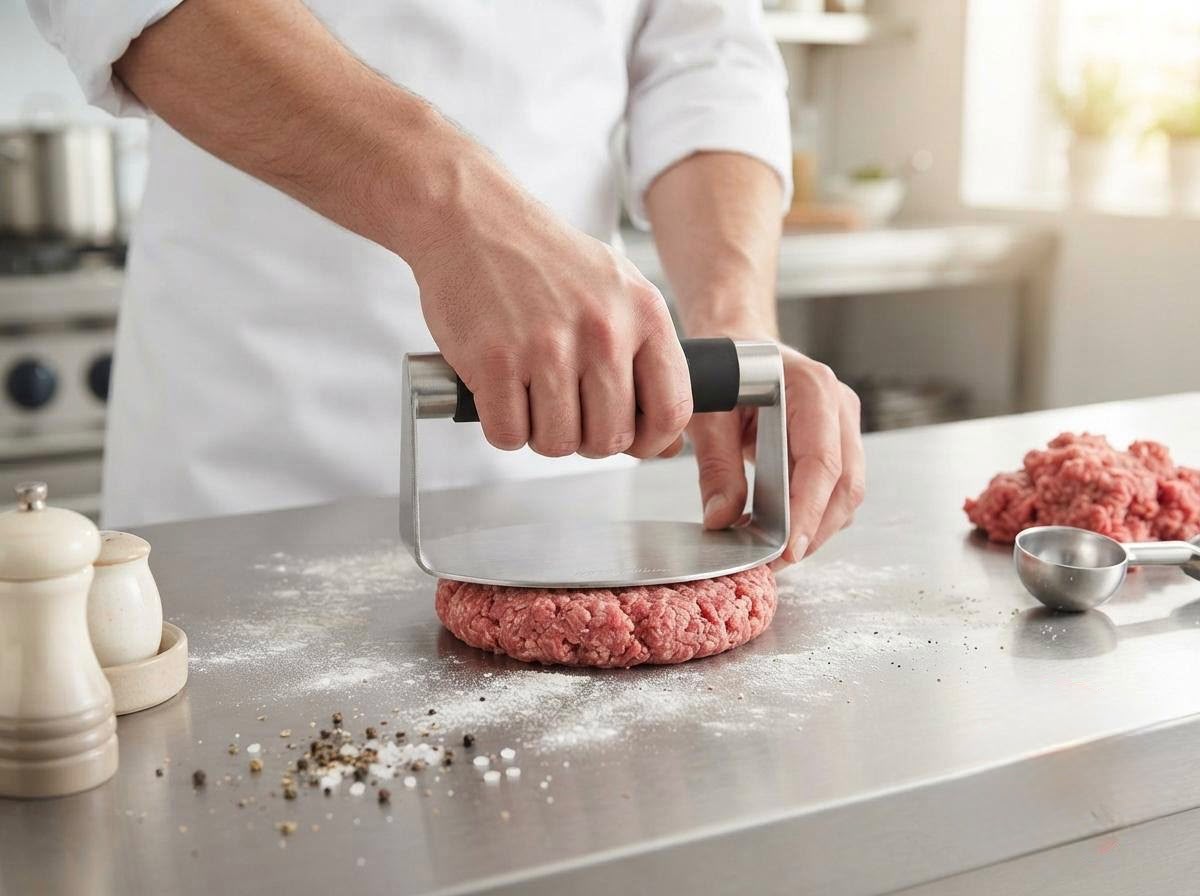 STAINLESS STEEL BURGER PRESS