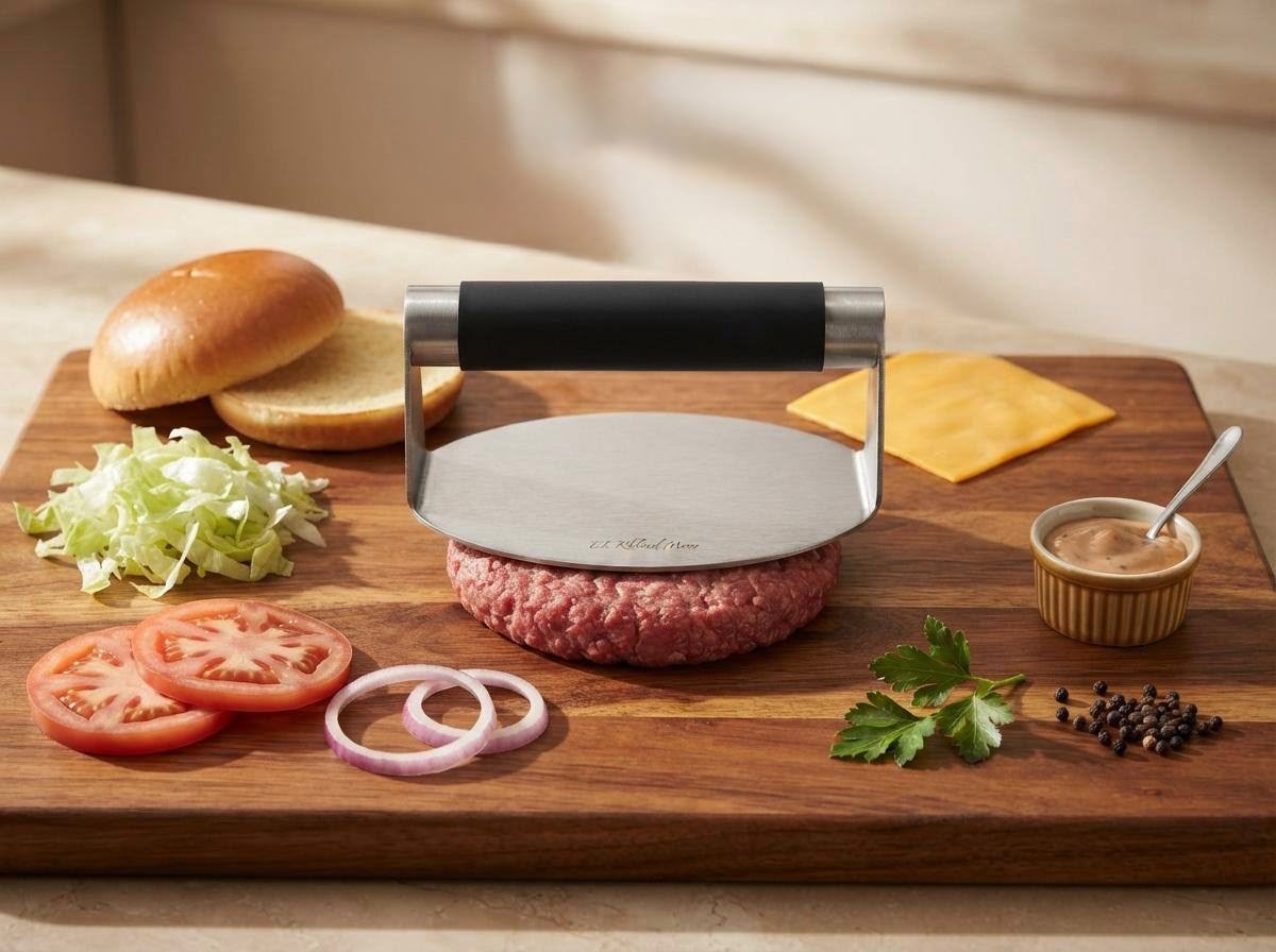 STAINLESS STEEL BURGER PRESS