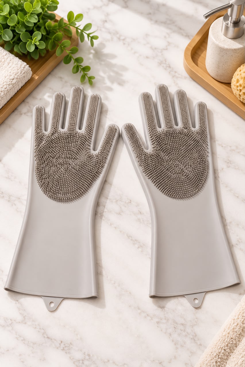 SILICONE CLEANING GLOVES - 2 PIECE SET