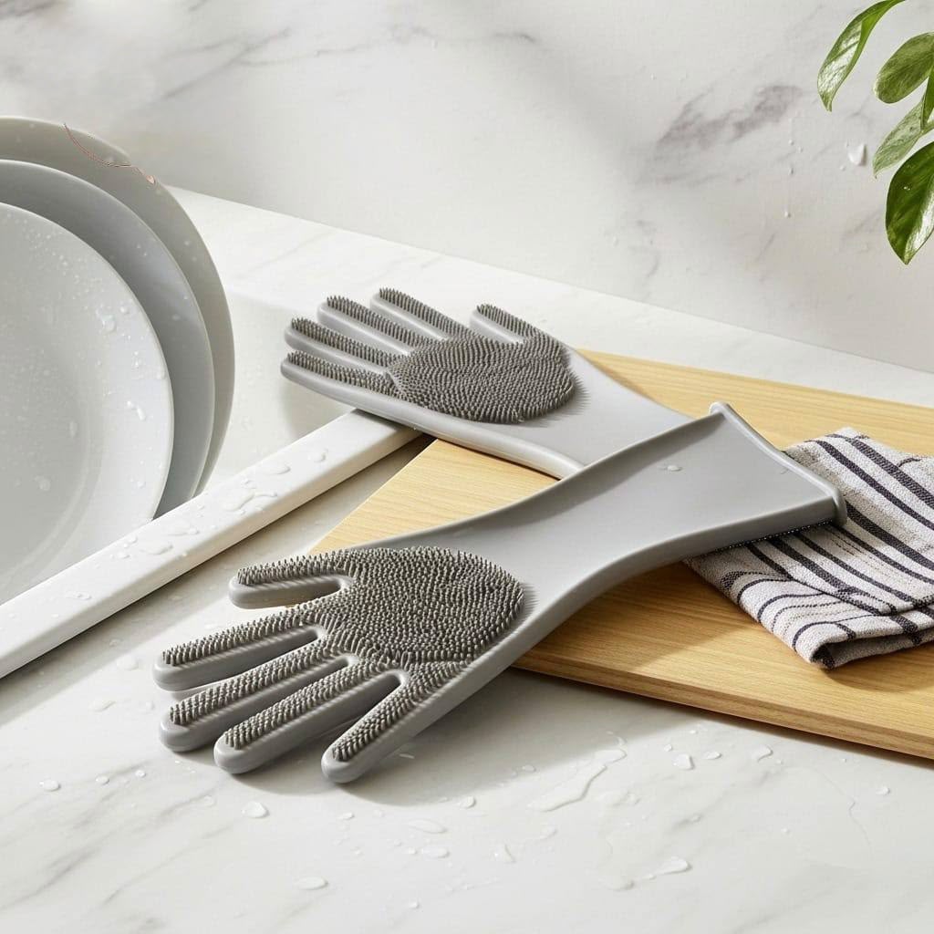 SILICONE CLEANING GLOVES - 2 PIECE SET