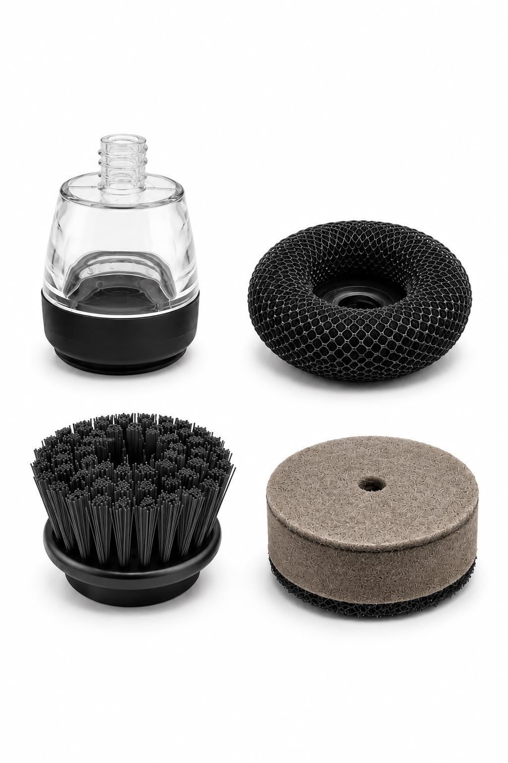 SOAP DISPENSING DISH BRUSH SET WITH 3 INTERCHANGEABLE HEADS